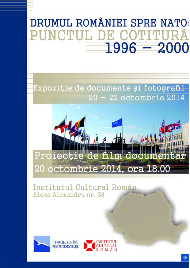Eveniment: Lansarea la Institutul Cultural Român a filmului documentar „Drumul României spre NATO: Punctul de cotitură 1996-2000”