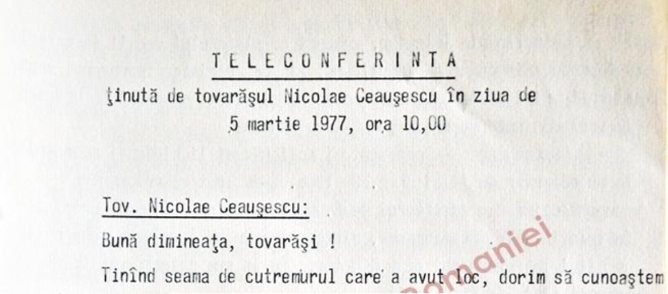 Teleconferinta 5 martie 1977